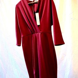 Closet London Burgundy Pencil Dress Size 10 Never Worn Tags On